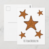 Starfish Cartoon Postkarte (Vorne/Hinten)