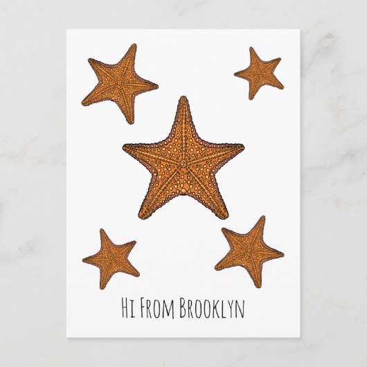 Starfish Cartoon Postkarte (Vorderseite)