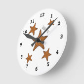 Starfish Cartoon Runde Wanduhr (Winkel)