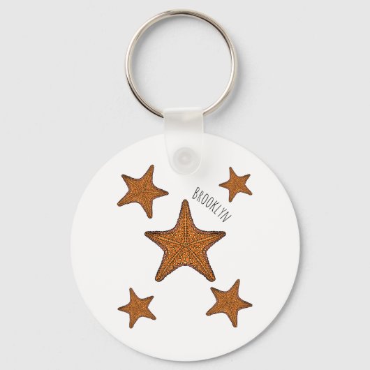 Starfish Cartoon Schlüsselanhänger (Vorderseite)