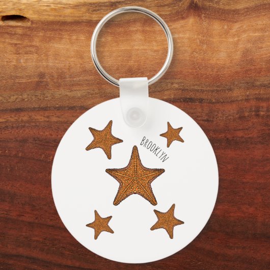 Starfish Cartoon Schlüsselanhänger (Vorderseite)