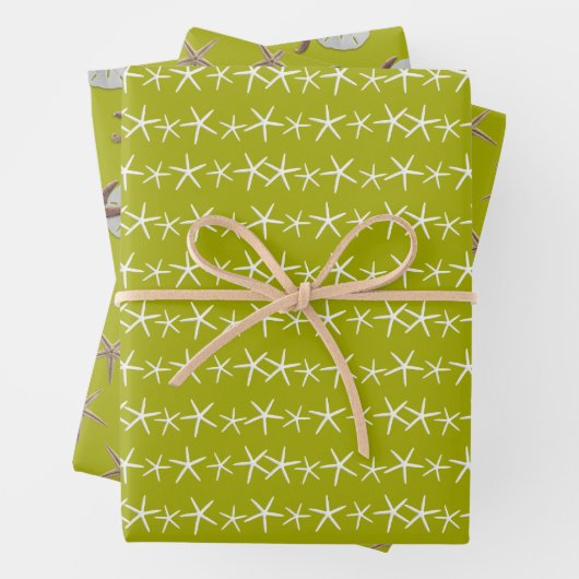 Starfish Chartreuse Green Jeder Anlass Geschenkpapier Set (Beispiel)