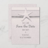 Starfish Classic White Beach Hochzeit Save the Dat Ankündigungspostkarte (Vorne/Hinten)