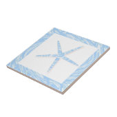 Starfish Coastal Beach Blau Weißes Wasserdekor Fliese (Seite)