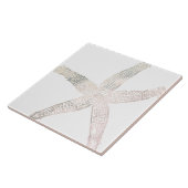 Starfish Coastal Beach Gray Weiß Große Dekoration Fliese (Seite)