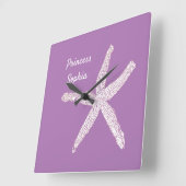 Starfish Coastal Beach Lavendel Template Niedlich Quadratische Wanduhr (Winkel)