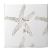 Starfish Coastal Beach Monogram Name Hochzeiten Fliese (Vorderseite)