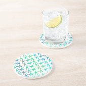 Starfish Coastal Beach Multicolor Aquamarin White  Getränkeuntersetzer (Seite)