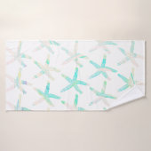 Starfish Coastal Beach Multicolor Aquamarine Muste Badehandtuch (Badehandtuch)