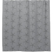 Starfish Coastal Beach Nautical Gray Summer Duschvorhang (Vorderseite)
