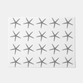 Starfish Coastal Beach Nautical Gray White Fußmatte (Vorderseite)