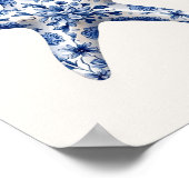 Starfish - Coastal Blue on Beige Wall Art Poster (Ecke)