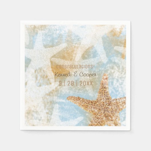 Starfish Coastal Themed Event Napkin Serviette (Vorderseite)