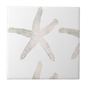 Starfish Coasty Beach Gray White Trendy Cool Fliese