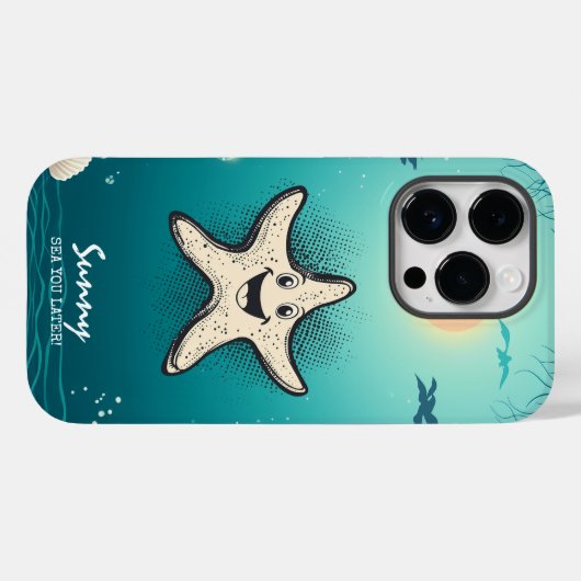 Starfish Cool - Ocean Vibes & Retro Charm Case-Mate iPhone Hülle (Rückseite (Horizontal))
