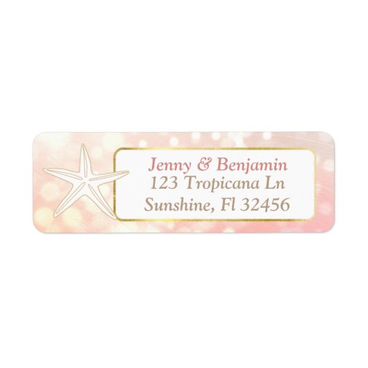 Starfish Coral Bokeh Rücksendeadressen-Aufkleber (Vorne)