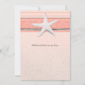 Starfish Coral Orange Elegante Beach Einladungen (Rückseite)