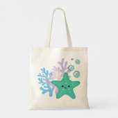 Starfish & Coral Reef Tote Bag - Ocean Inspiriert Tragetasche (Rückseite)