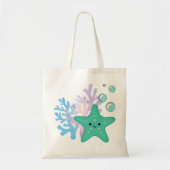 Starfish & Coral Reef Tote Bag - Ocean Inspiriert Tragetasche (Vorne)
