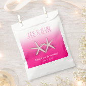 Starfish Couple am Strand Wedding ombre fuchsia Geschenktütchen (Ausgeschnitten)