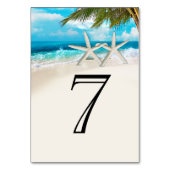 Starfish Couple auf den Tischnummern am Strand (Vorderseite)