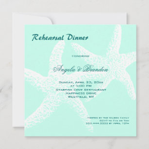 Starfish Couple Beach Hochzeit Probe Dinner Einladung