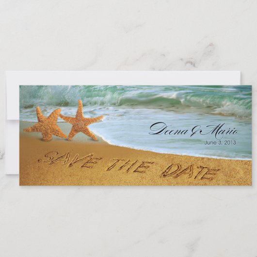 Starfish Couple Beach Hochzeit Save the Date (Vorderseite)