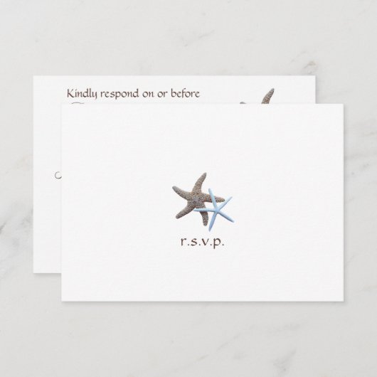 Starfish Couple Beach - Hochzeitskarte RSVP Karte (Vorne/Hinten)
