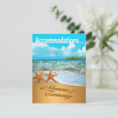 Starfish Couple Beach Hochzeitsunterkünfte Einladung (Stehend Vorderseite)