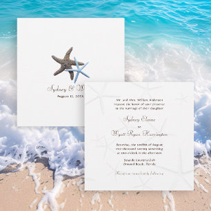 Starfish Couple Bride's Elternnamen Hochzeit Einladung
