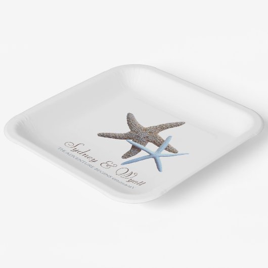Starfish Couple Custom Adventure fängt an Pappteller (Gewinkelt)