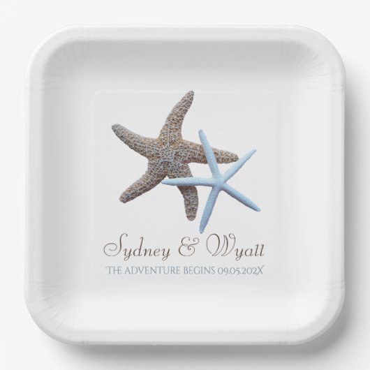 Starfish Couple Custom Adventure fängt an Pappteller (Vorderseite)