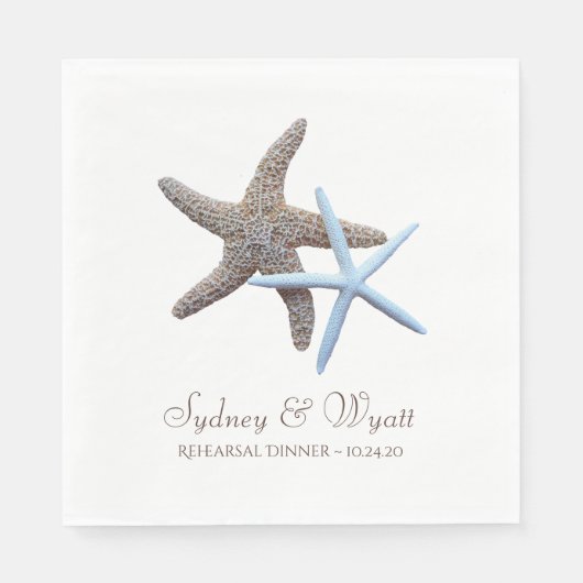 Starfish Couple Custom Probe Dinner Napkins Serviette (Vorderseite)
