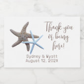 Starfish Couple Danke, Flasche Schaumweinetikett (Einzelnes Label)