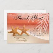 Starfish Couple Danke | GEFRAGT NAMEN IN SAND Einladung (Vorne/Hinten)