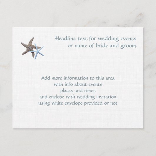 Starfish Couple Enclosure Event Cards Begleitkarte (Vorderseite)
