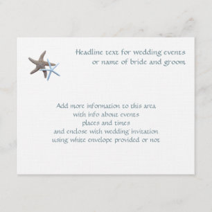 Starfish Couple Enclosure Event Cards Begleitkarte