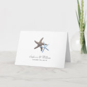 Starfish Couple Folded Wedding Invitation Cards Einladung (Vorderseite)