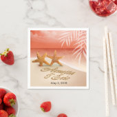 Starfish Couple FRAGTE, IHRE NAMEN IN SAND AUFZUBR Serviette (Beispiel)