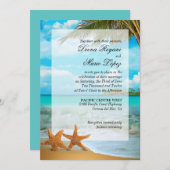 Starfish Couple Imitate Vellum Overlay Einladung (Vorne/Hinten)