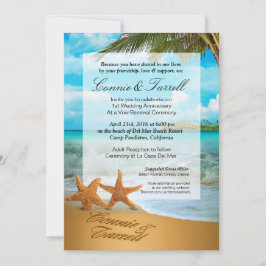 Starfish Couple Imitats Vellum Beach Hochzeit Einladung