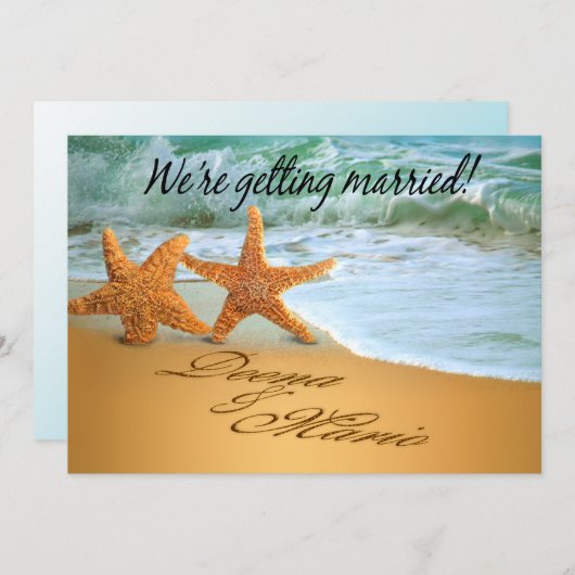Starfish Couple Save the Date Beach Thema (Vorne/Hinten)