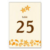 Starfish Couple Summer Beach Hochzeit Tischnummer (Rückseite)