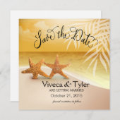 Starfish Couple Tropical Save the Date | Gold (Vorne/Hinten)