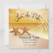Starfish Couple Tropical Save the Date | Gold (Vorderseite)