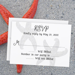 Starfish Couple White Wedding Reply Cards Einladung