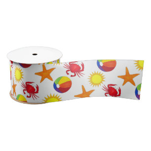 Starfish Crab Beachball Sommer Sunshine Beach Satinband