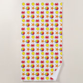 Starfish Crab Beachball Sommer Sunshine Beach Strandtuch (Vorderseite)
