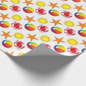 Starfish Crab Beachball Sun Surf Beach Geschenkpapier (Ecke)