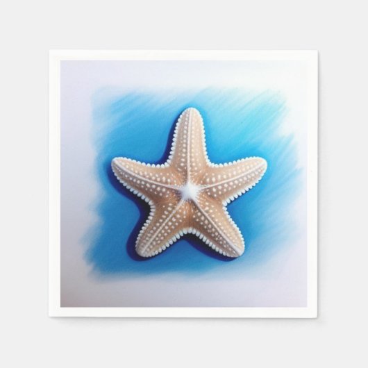 Starfish Crayon Drawing Serviette (Vorderseite)